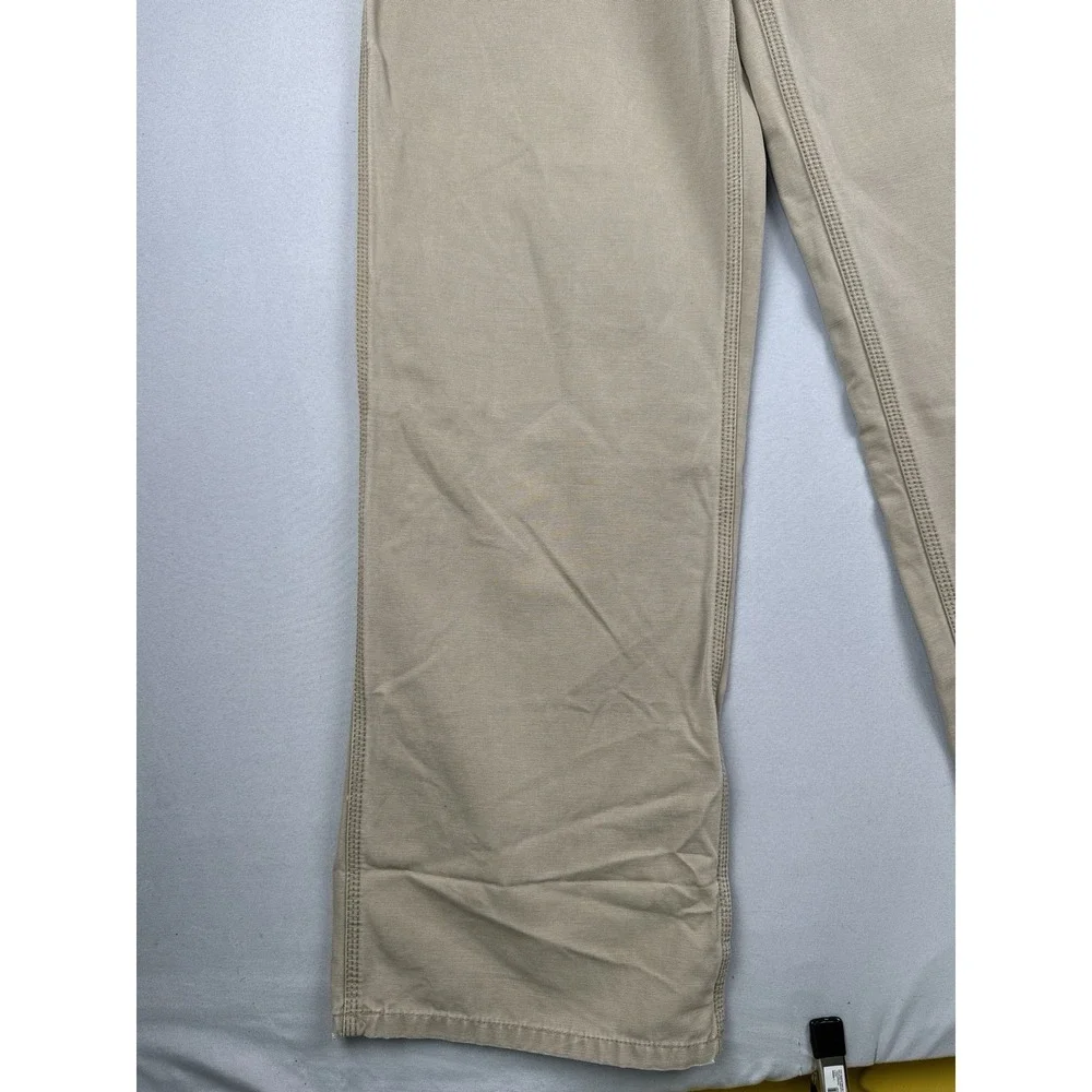 Old Navy Painter Pants 33x34 Beige Canvas Workwear Utility Y2K Wide Leg